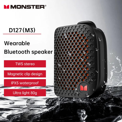 M3 Magnetic Clip-On Mini BT V5.4 Portable Outdoor Jobsite Wearable Wireless Bluetooth Speakers with Bass Altavoz Mic
